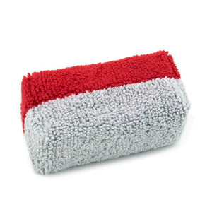 Autofiber Thick Microfiber Coating Applicator Sponge with Plastic BarrierSaver Applicator Red/Gray - Detail Distributors Inc